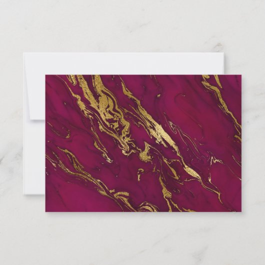 Elegante Burgundy Red Gold Marble UAWG RSVP Karte (Rückseite)