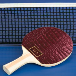 Elegante Burgundy Red Imitats Crocodile Tischtennis Schläger
