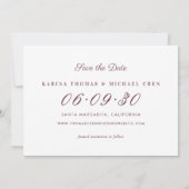 Elegante Burgundy Red Wedding Foto Collage Save The Date (Rückseite)