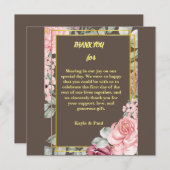 Elegante Burgundy Rosa Blush Bloral Wedding Dankeskarte (Vorne/Hinten)