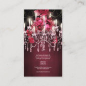 Elegante Burgundy Rose Chandelier Wedding Begleitkarte (Vorderseite)