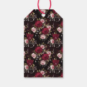 Elegante Burgundy Rose Chandelier Wedding Geschenkanhänger (Rückseite)