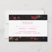 Elegante Burgundy Rose Chandelier Wedding RSVP Karte (Vorderseite)