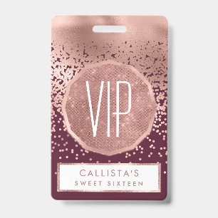 Elegante Burgundy Rose Gold Polka Dot Gradient Ausweis