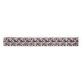 Elegante Burgundy Rose Grosses Strip Weihnachten Satinband (Vorderseite)