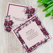 Elegante Burgundy Rose Square Business Card Quadratische Visitenkarte