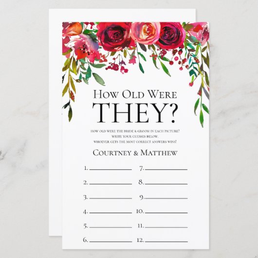 Elegante burgundy-Rose wie alt waren sie (Vorne/Hinten)