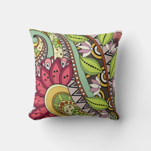 Elegante, burgundy-rote Blume und wirbeln Kissen