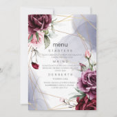 Elegante Burgundy Rote Rosen Wasserfarbenes Hochze Einladung (Vorderseite)