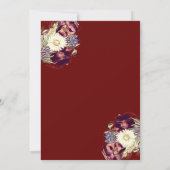Elegante Burgundy Rustic Floral Monogram Wedding Einladung (Rückseite)