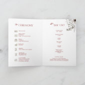 Elegante Burgundy & Silver Blume geklappt Programm (Innenseite)