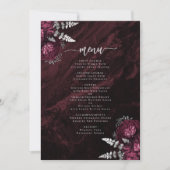 Elegante Burgundy Silver Floral Wedding Einladung (Vorderseite)