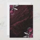 Elegante Burgundy Silver Floral Wedding Einladung (Rückseite)