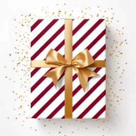 Elegante Burgundy Stripes Geschenkpapier