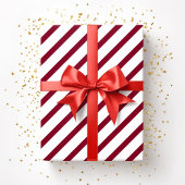 Elegante Burgundy Stripes Geschenkpapier