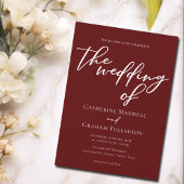Elegante Burgundy Typografy Minimalistisch Wedding Einladung