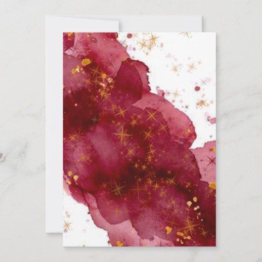 Elegante Burgundy und Gold Agate Couples Dusche Einladung (Rückseite)