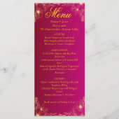 Elegante Burgundy und Gold Floral Wedding Menu Car Menükarte (Vorderseite)