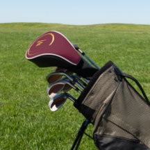 Elegante Burgundy und Gold Golf Head Cover