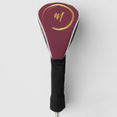Elegante Burgundy und Gold Golf Head Cover Headcover (Vorderseite)