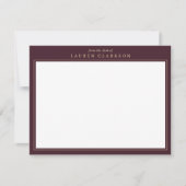 Elegante Burgundy und Gold Stationery Note Card Dankeskarte (Vorderseite)