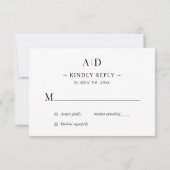 Elegante Burgundy und Gold Wedding Response Card RSVP Karte (Rückseite)