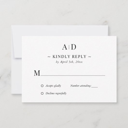 Elegante Burgundy und Gold Wedding Response Card RSVP Karte (Rückseite)