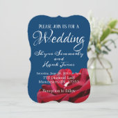 Elegante Burgundy und Navy Blue Winter Wedding Einladung (Stehend Vorderseite)