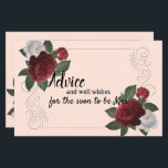 Elegante Burgundy und rosa Blume - Ratenkarte<br><div class="desc">Die Hochzeitskollektion Elegant Grace ist ein wunderschönes,  romantisches und luxuriöses Set mit Blumenwaren. Personalisieren Sie unsere großartige Schreibwaren mit Ihren Veranstaltungsdetails einfach und schnell,  einfach den Knopf anpassen. Koordinierung In unserem Zazzle-Shop finden Sie passende Artikel,  um Ihre Veranstaltungskollektion abzuschließen!</div>