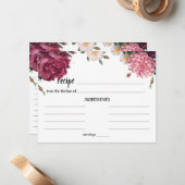 Elegante Burgundy und rosa Rezept Karte (Vorderseite/Rückseite Beispiel)