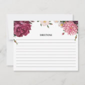Elegante Burgundy und rosa Rezept Karte (Rückseite)
