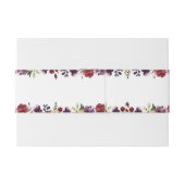 Elegante Burgundy Watercolor Blumenhochzeit Einladungsbanderole (Rückseitenbeispiel)