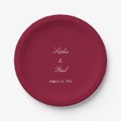 Elegante Burgundy Wedding Paper Teller (Vorderseite)