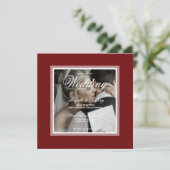 Elegante burgundy Wedding Save the Date Einladung (Stehend Vorderseite)
