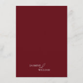 Elegante Burgundy Wedding Schedule Enclosure Card Begleitkarte (Rückseite)