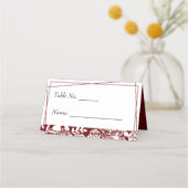 Elegante Burgundy Wedding Tischnummer Platzkarte (Rückseite)