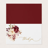 Elegante Burgundy White Blume Danke Karte (Außenseite Aufgefaltet)