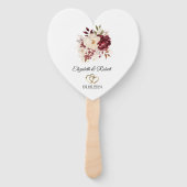 Elegante Burgundy White Blume Fächer (Rückseite)