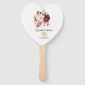 Elegante Burgundy White Blume Fächer (Vorderseite)