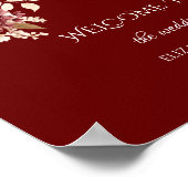 Elegante Burgundy White Blume Poster (Ecke)