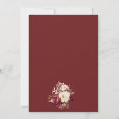 Elegante Burgundy White Blume Save the Date (Rückseite)
