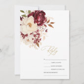 Elegante Burgundy White Blume UAWG Einladung (Vorderseite)