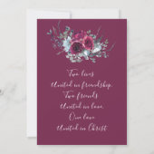 Elegante Burgundy White Roses Christlich Wedding Save The Date (Rückseite)