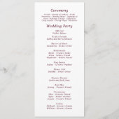 Elegante Burgundy White Script Herbst Winter Weddi Programm (Rückseite)