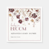 Elegante Burgundy Wildblumen Kinderdusche Serviette (Vorderseite)