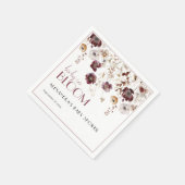 Elegante Burgundy Wildblumen Kinderdusche Serviette (Ecke)