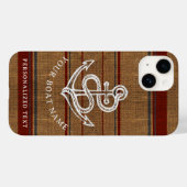 Elegante Burlap Anchor Nautical Boat Name Custom Case-Mate iPhone Hülle (Rückseite (Horizontal))