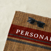 Elegante Burlap Anchor Nautical Boat Name Custom Strandtuch (Beispiel)