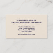 Elegante Business Card für den Verleih von Ferienh Visitenkarte (Rückseite)