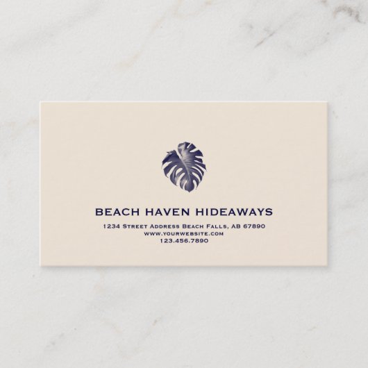 Elegante Business Card für den Verleih von Ferienh Visitenkarte (Vorderseite)